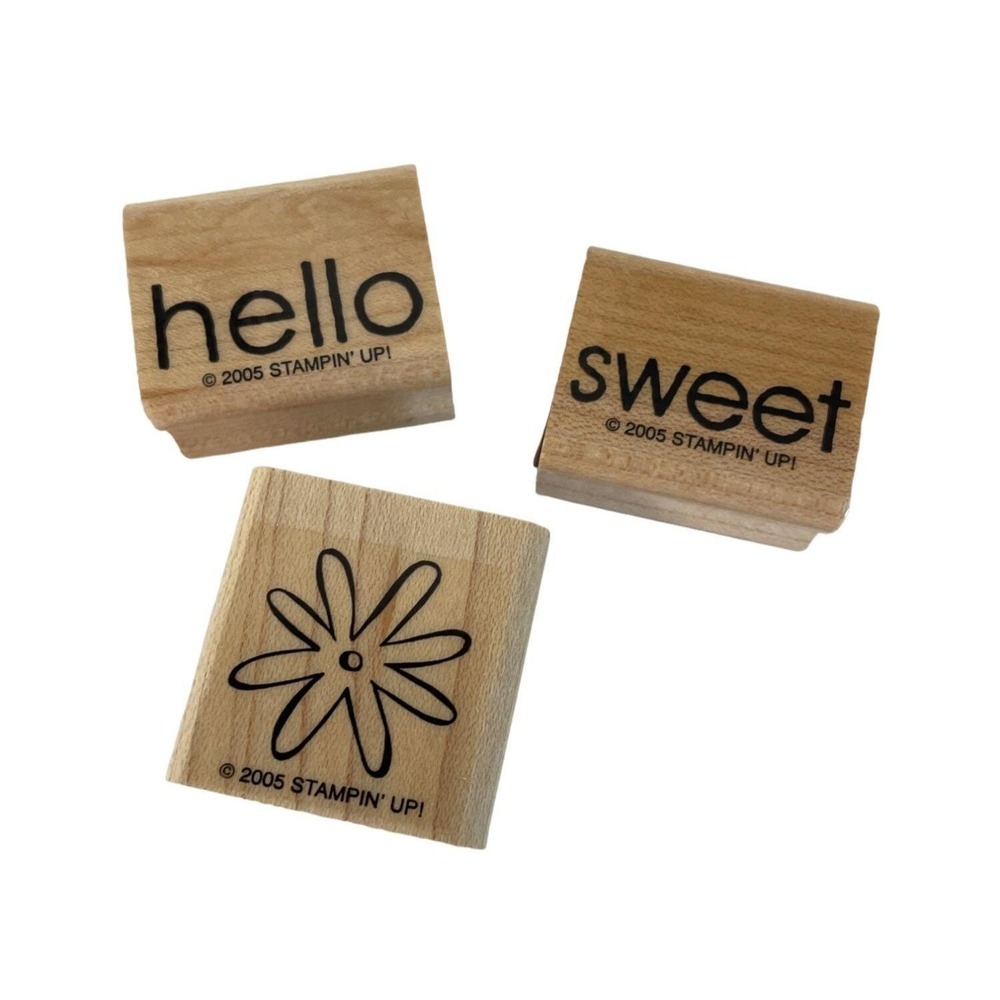 Rubber Stamps Hello‎ Sweet Words Floral Motiff Daisy 1.25" Stampin Up